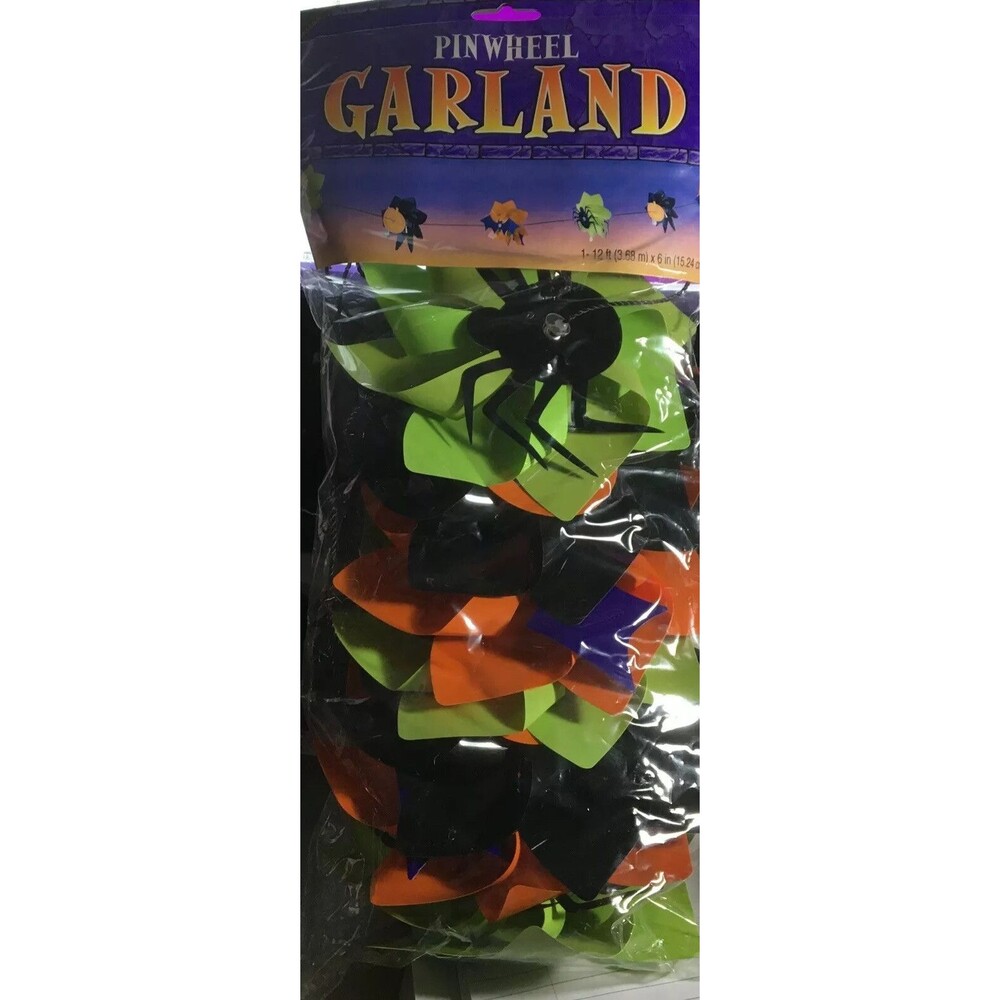 PINWHEEL GARLAND SPIDER One 12ft Garland Multicolored